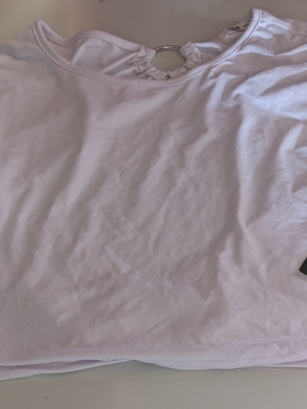 Ardene White Crop Top with Back Ring Detail